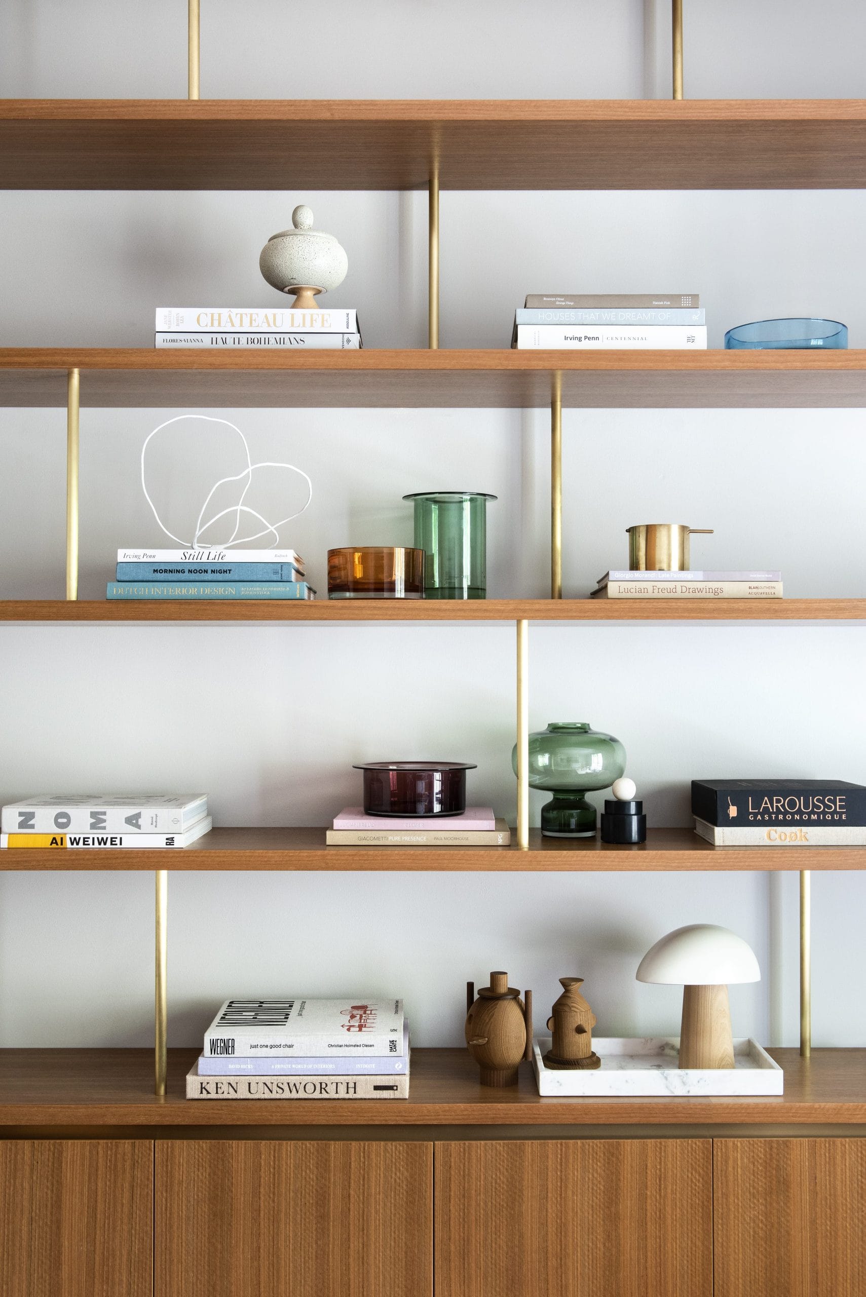 Timber and metallic shelving unit